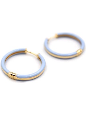 Vexor Mineli Halka Küpe - Açık Mavi