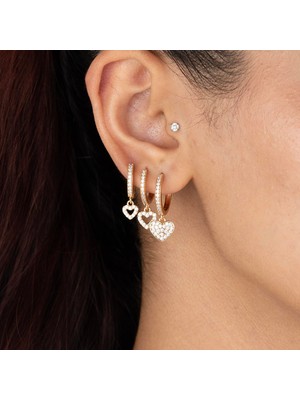 XUPING ÖZEL SERİ 3 LÜ SET KALP DETAY HALKA ÇELİK KÜPE