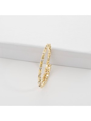 Zuum Zirkon Taşlı 14K Özel Tasarım Dorika Kelepçe Bileklik