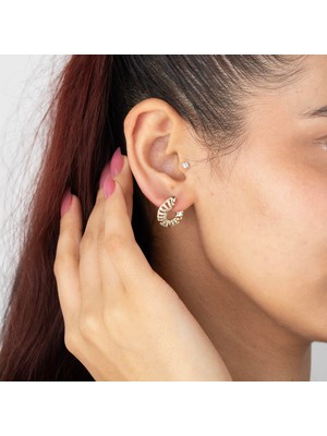 Xuping Xupıng Özel Seri 14K , Gold , Sarı Renk Tasarım Çelik Küpe