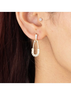 Xuping Xupıng Özel Seri 14K , Gold , Sarı Renk Zirkon Taşlı İğne Model Çelik Küpe