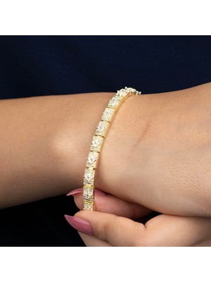 Zuum Özel Seri Zirkon Taşlı 14K Tasarım Zincir Bileklik