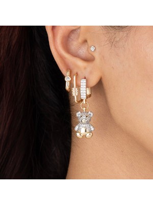 Zuum Özel Seri 3lü Zirkon Taşlı Ayıcık  Küpe