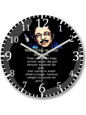 PremiumPort Neşet Ertaş Temalı Duvar Saati, Şık ve Modern Tasarım