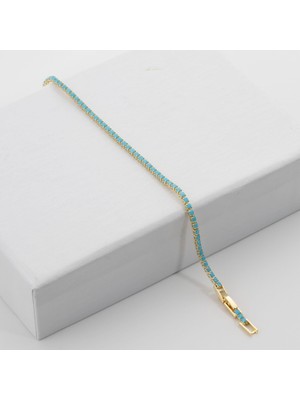 Zuum Özel Seri Turkuaz Işleme 14K Zincir Bileklik