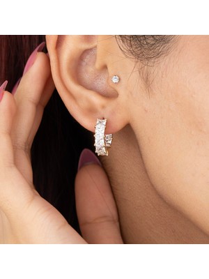 Xuping Xupıng Özel Seri 14K Tasarım Zirkon Taşlı Su Yolu Halka Küpe