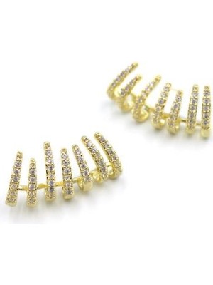 Vexor Taşlı Küpe - Altın