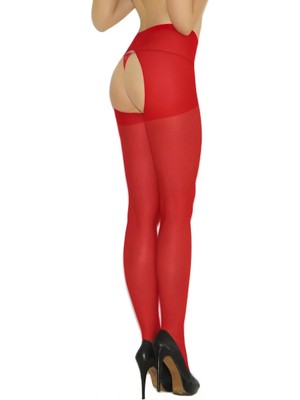 Leyna Özel Bölgesi Açık Kırmızı Fantazi Külotlu Çorap TM2035