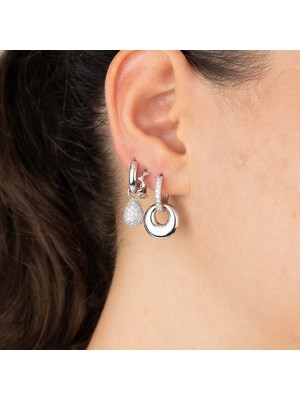 Zuum Zirkon Taşlı Yeni Sezon Gümüş Renk 3lü Set Küpe