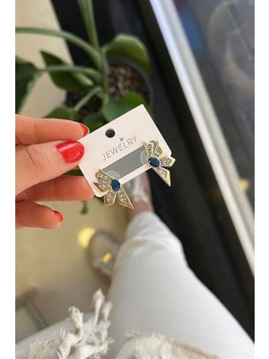 Vexor Çiçek Küpe - Mavi