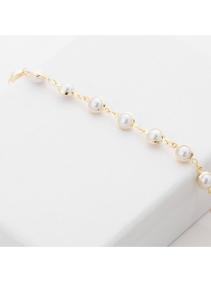 Zuum Premium Seri Inci Detay 14K Zincir Bileklik