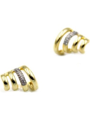 Vexor Taşlı Küpe - Altın