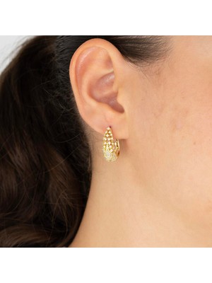Xuping Xupıng Özel Seri 14K , Gold , Sarı Renk Damla Model Halka Çelik Küpe
