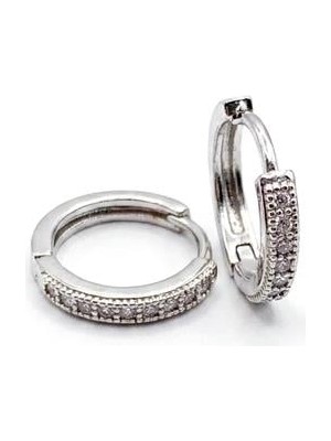 Vexor Taşlı Halka Küpe - Gümüş