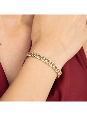 Xuping Xupıng Özel Seri 14K Zirkon Taşlı Zincir Bileklik