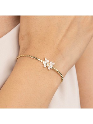 Zuum Premium Seri Zirkon Taşlı 14K Tasarım Kelebek Bileklik