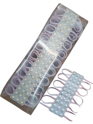 Powerr Led Aydınlatma 200 Adet 12 Volt 1.5 Watt Mini 3 Lensli Mavi 2835 Smd LED Modül IP65 1 Paket