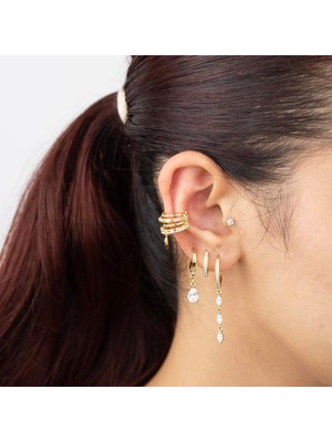 Zuum Özel Seri Çoklu Görünüm Sallantılı Taşlı Kıkırdak Küpe