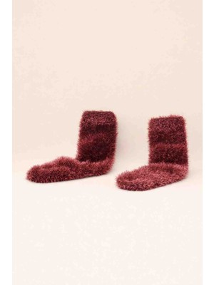 Esesto Sock Gül 🌹 Kurusu Kadın Peluş Çorap/ev & Uyku Çorap