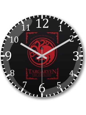 PremiumPort Game Of Thrones House Targaryen Duvar Saati, Şık ve Modern Tasarım