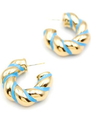 Vexor Mineli Halka Küpe - Mavi