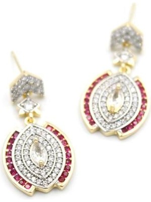 Vexor Taşlı Küpe - Pembe