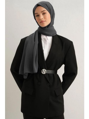 Armine Medine Ipeği Şal - Antrasit 02