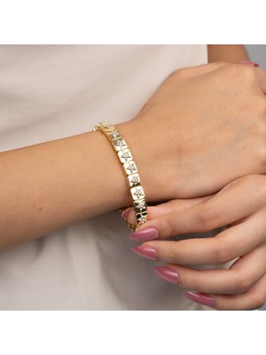 Zuum Premium Tasarım Lastikli Zirkon Taşlı 14K Yıldız Detay Bileklik