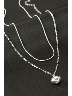 İlkyaz Fashion Papatya Inci Ikili Çelik Kolye