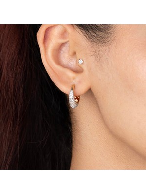 Xuping Xupıng Özel Seri 18K Tasarım Zirkon Taşlı Halka Küpe