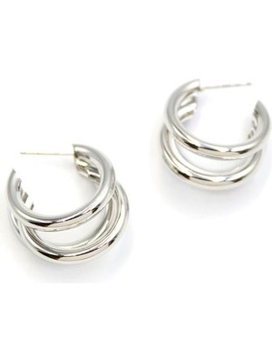 Vexor 3'lü Halka Küpe - Gümüş