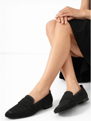 Dadwolf Mery Ceyn Taşlı Küt Kare Loafer Şık Babet