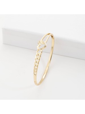 Xuping Xupıng Özel Seri 14K Kalp Detay Kelepçe Bileklik