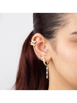 Zuum Özel Seri Kelebek Model Kıkırdak Çelik Küpe (Sağ Kulak Uyumludur)