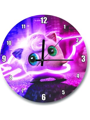 PremiumPort Sevimli Jigglypuff Tasarımlı Duvar Saati, 50X50 Cm, Şık ve Renkli Dekor