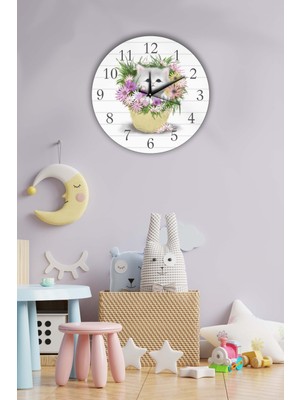 PremiumPort Renkli Çocuk Odası Duvar Saati 40X40CM, Eğlenceli ve Şık Tasarım