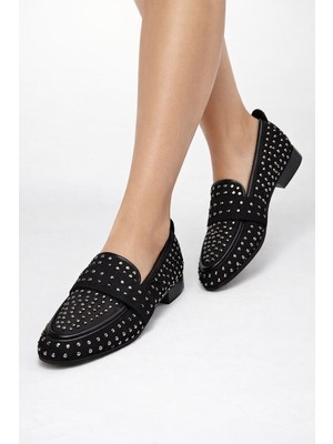 Dadwolf Mery Ceyn Taşlı Küt Kare Loafer Şık Babet