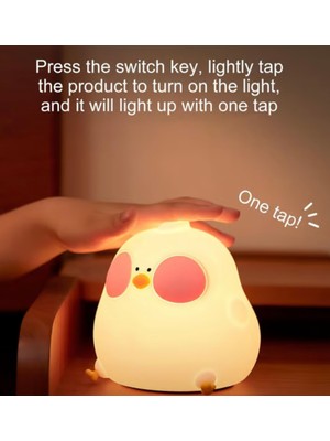 Sevimli Civciv Lamba Dokunmatik Gece Lambası Şarjlı Gece Lambası LED 3 Kademe Işıklı Sevimli Lamba