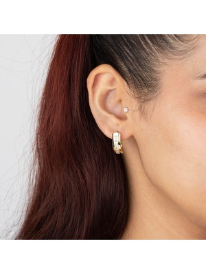 Xuping Xupıng Özel Seri 14K , Gold , Sarı Renk Zirkon Taşlı Çelik Küpe