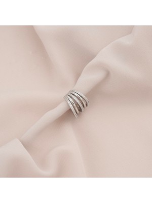 Zuum Özel Seri Çoklu Görünüm Gümüş Renk Kıkırdak Küpe