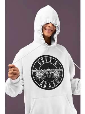Sevbano Guns N' Roses Rock Metal Müzik Grubu Baskılı Unisex Oversize Hoodie
