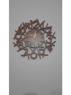 PremiumPort Şık Ahşap Duvar Saati 35X35 Cm, Modern ve Zarif Tasarım