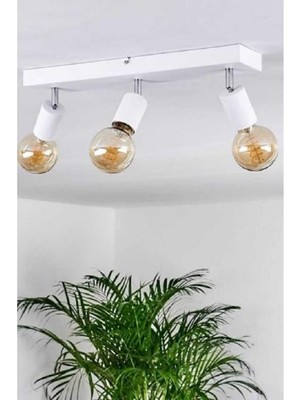 Riolight Modern Beyaz 3XE27 Mafsallı Hareketli Başlık(Glop Ampul Hariç) Metal Spot Avize
