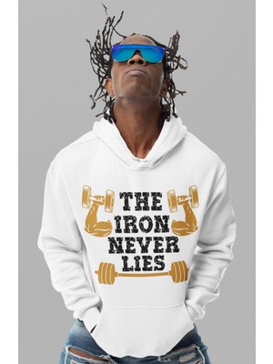 Sevbano The Iron Never Lies Bodybuilding Fitness Gym Baskılı Unisex Oversize Sporcu Hoodie