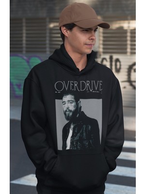 Sevbano Overdrive Post Malone Rapper Baskılı Unisex Oversize Şarkıcı Hoodie