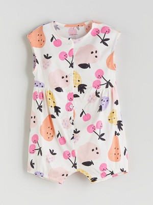 Lc Waikiki Yeni Sezon Bisiklet Yaka Baskılı Kız Bebek Tulum