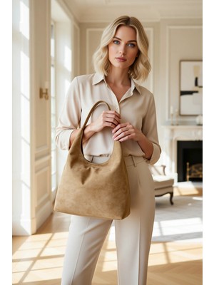 Benerly Kadın Yavrulu Omuz Çantası Düz Tasarım Geniş Iç Hacimli Fermuarlı Küçük Çanta Detaylı Çoklu Bölmeli