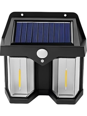 Braventa Collection Wellhise 618-2 Rustik Ampul Ikili Solar Duvar Aplik Güneş Enerjili Hareket Sensörlü