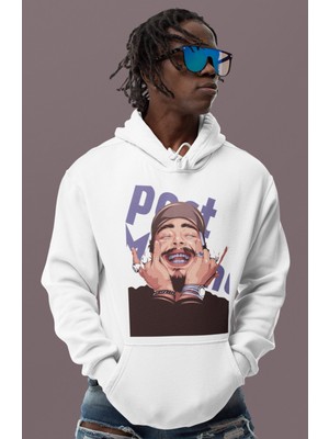 Sevbano Post Malone Rapper Baskılı Unisex Oversize Şarkıcı Hoodie