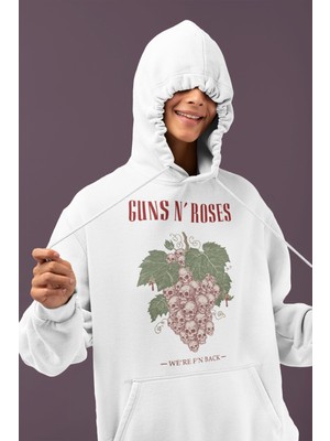 Sevbano Tasarım Guns N' Roses Rock Metal Müzik Grubu Baskılı Unisex Oversize Hoodie